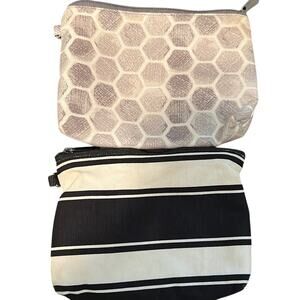 Thirty-One Small Makeup Bags Set - Stepping Stones & Ribbon